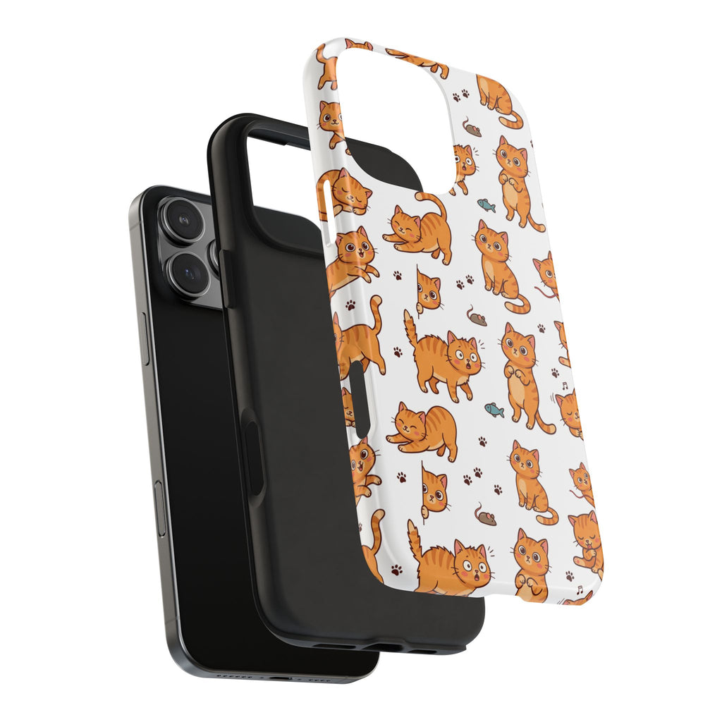 Playful Cats Phone Case – White Edition | Cute Kitten Pattern | iPhone case