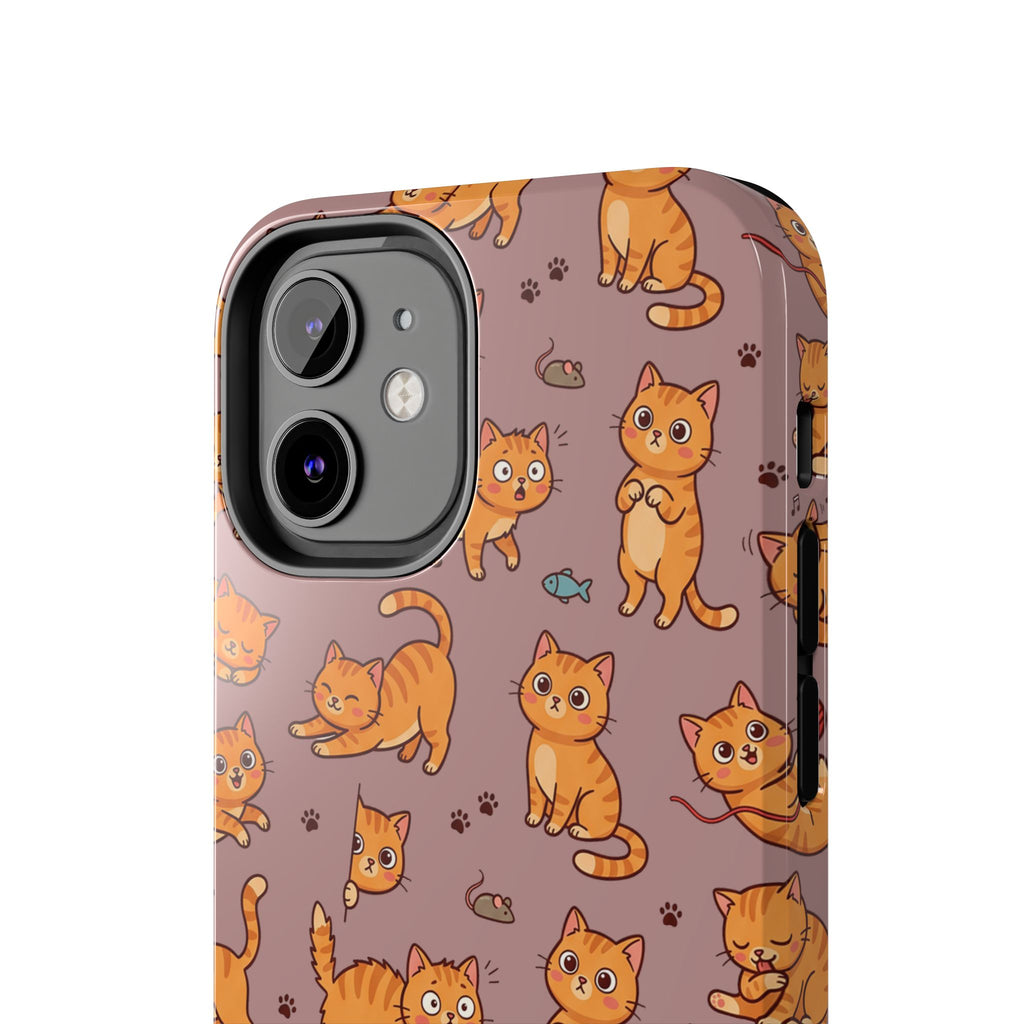 Playful Cats Phone Case – Mocha Edition | Cute Kitten Pattern | iPhone case