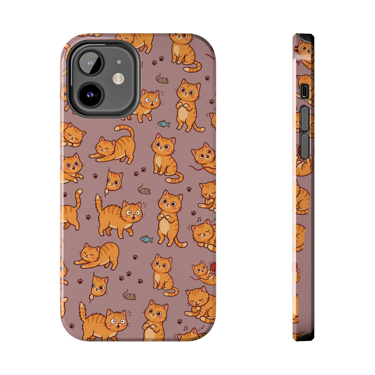 Playful Cats Phone Case – Mocha Edition | Cute Kitten Pattern | iPhone case