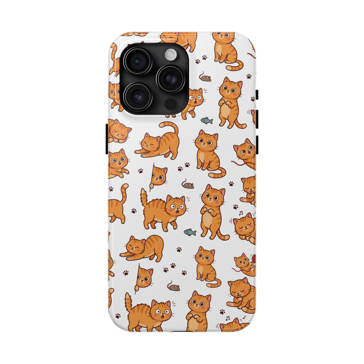 Playful Cats Phone Case – White Edition | Cute Kitten Pattern | iPhone case