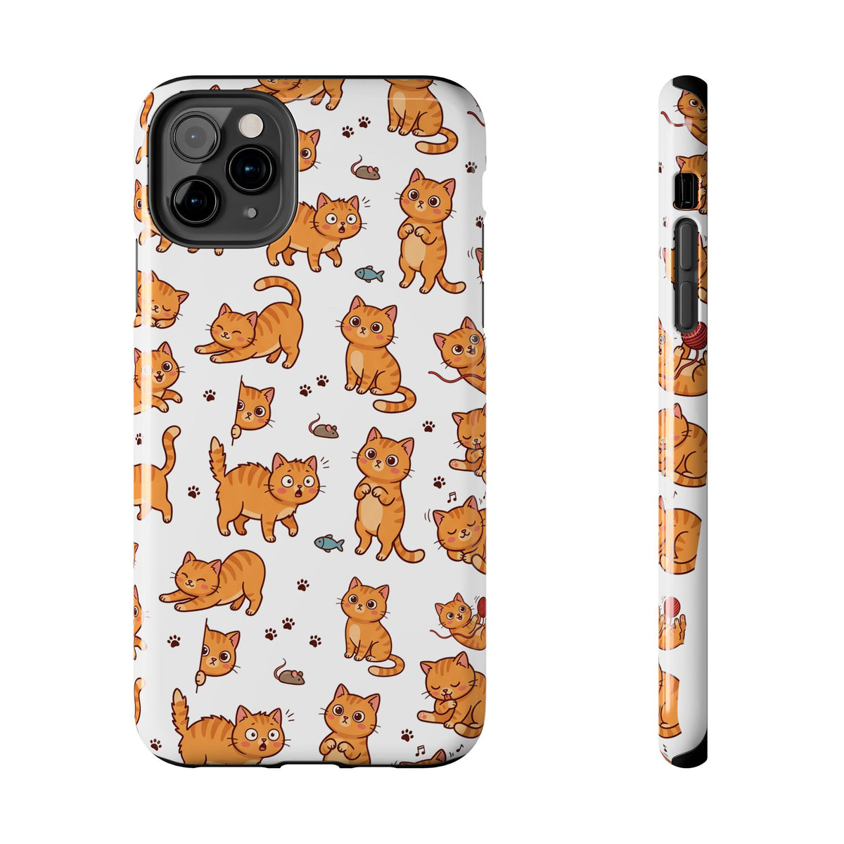 Playful Cats Phone Case – White Edition | Cute Kitten Pattern | iPhone case