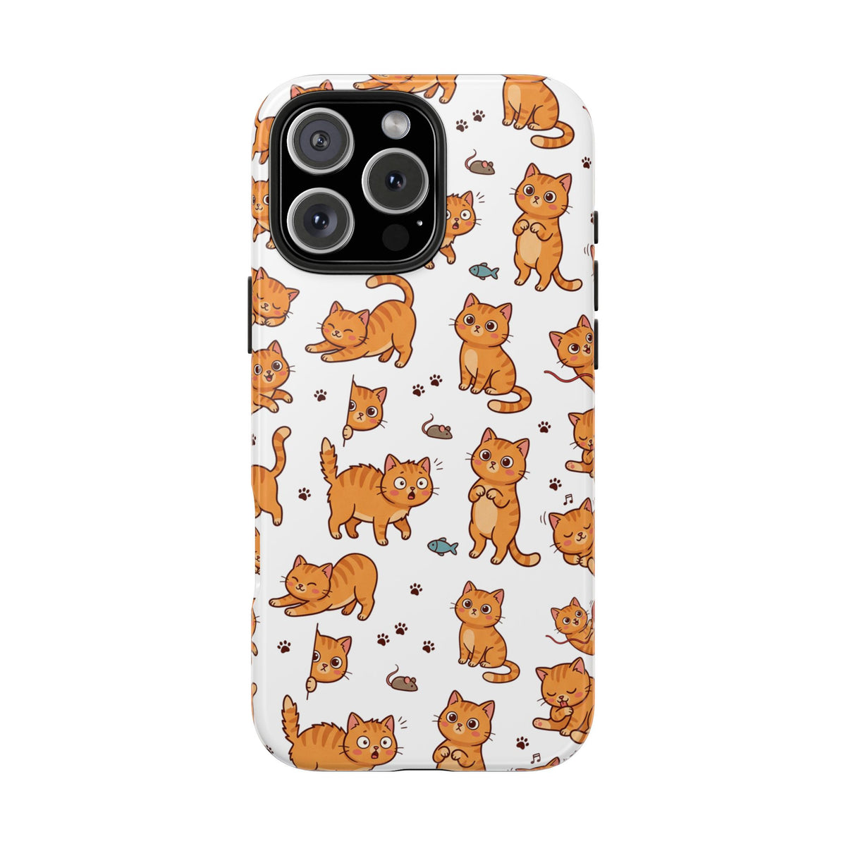 Playful Cats Phone Case – White Edition | Cute Kitten Pattern | iPhone case