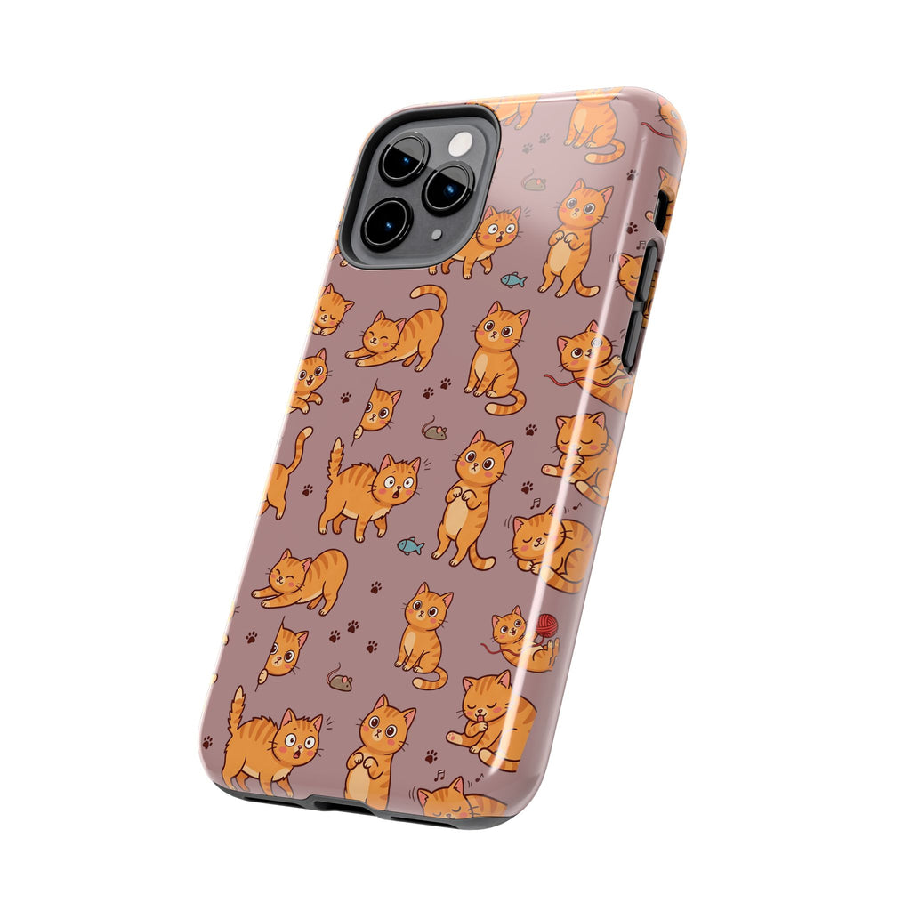 Playful Cats Phone Case – Mocha Edition | Cute Kitten Pattern | iPhone case