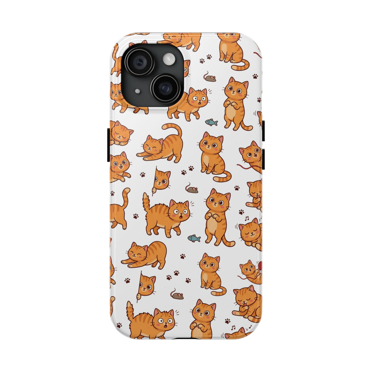 Playful Cats Phone Case – White Edition | Cute Kitten Pattern | iPhone case