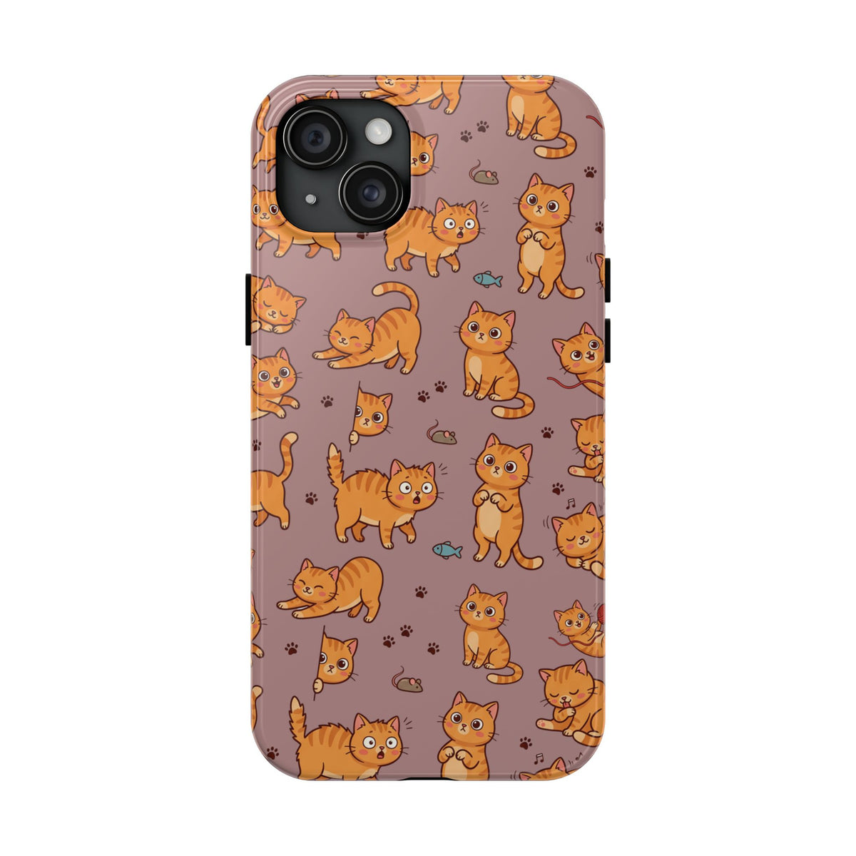 Playful Cats Phone Case – Mocha Edition | Cute Kitten Pattern | iPhone case