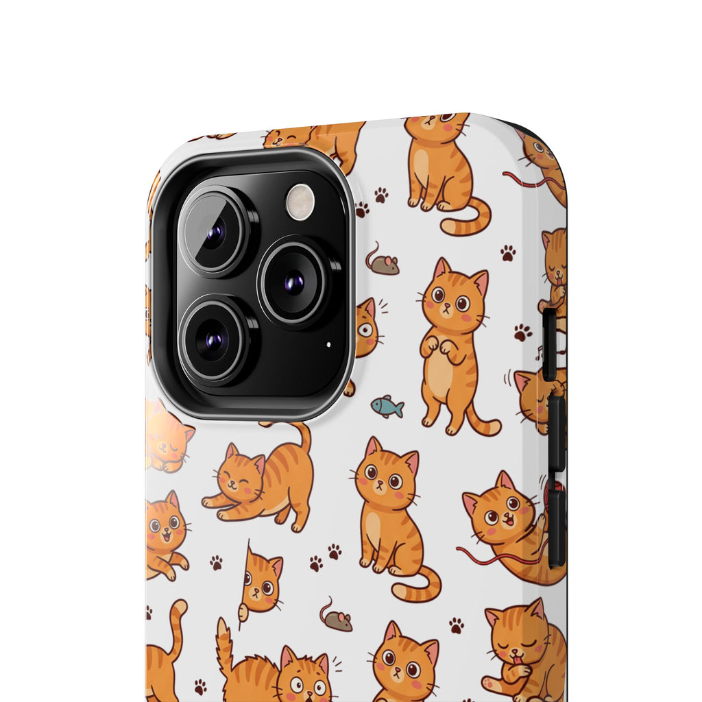Playful Cats Phone Case – White Edition | Cute Kitten Pattern | iPhone case