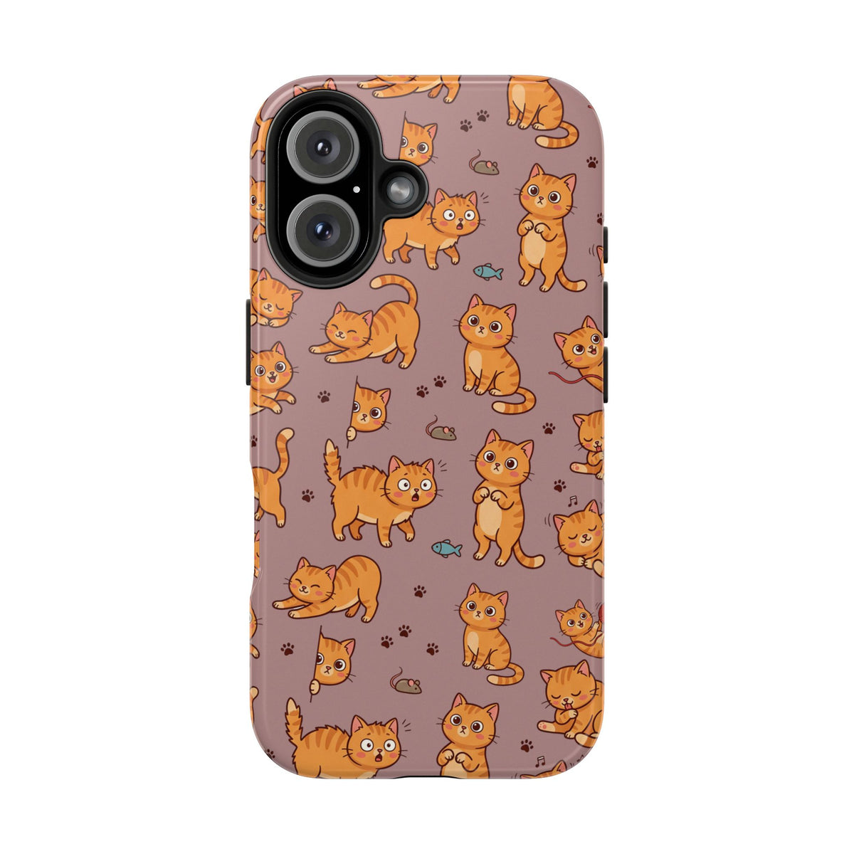 Playful Cats Phone Case – Mocha Edition | Cute Kitten Pattern | iPhone case