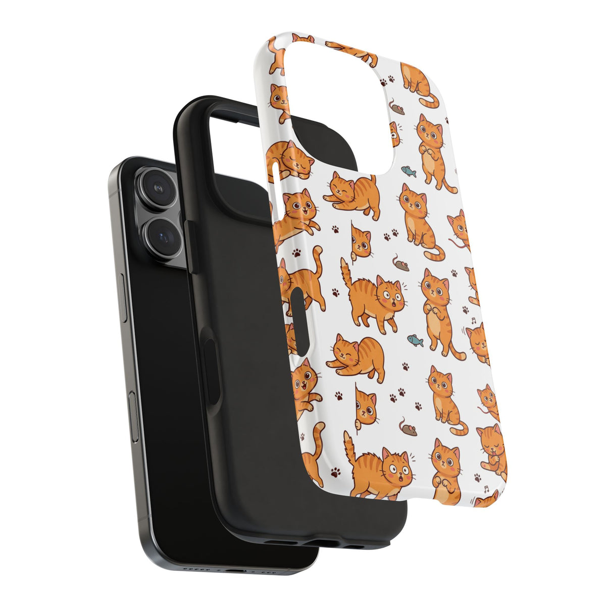 Playful Cats Phone Case – White Edition | Cute Kitten Pattern | iPhone case
