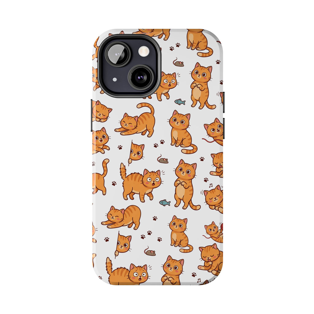 Playful Cats Phone Case – White Edition | Cute Kitten Pattern | iPhone case