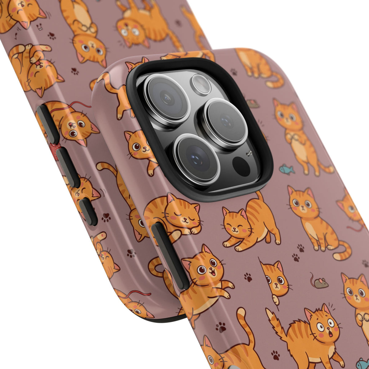Playful Cats Phone Case – Mocha Edition | Cute Kitten Pattern | iPhone case