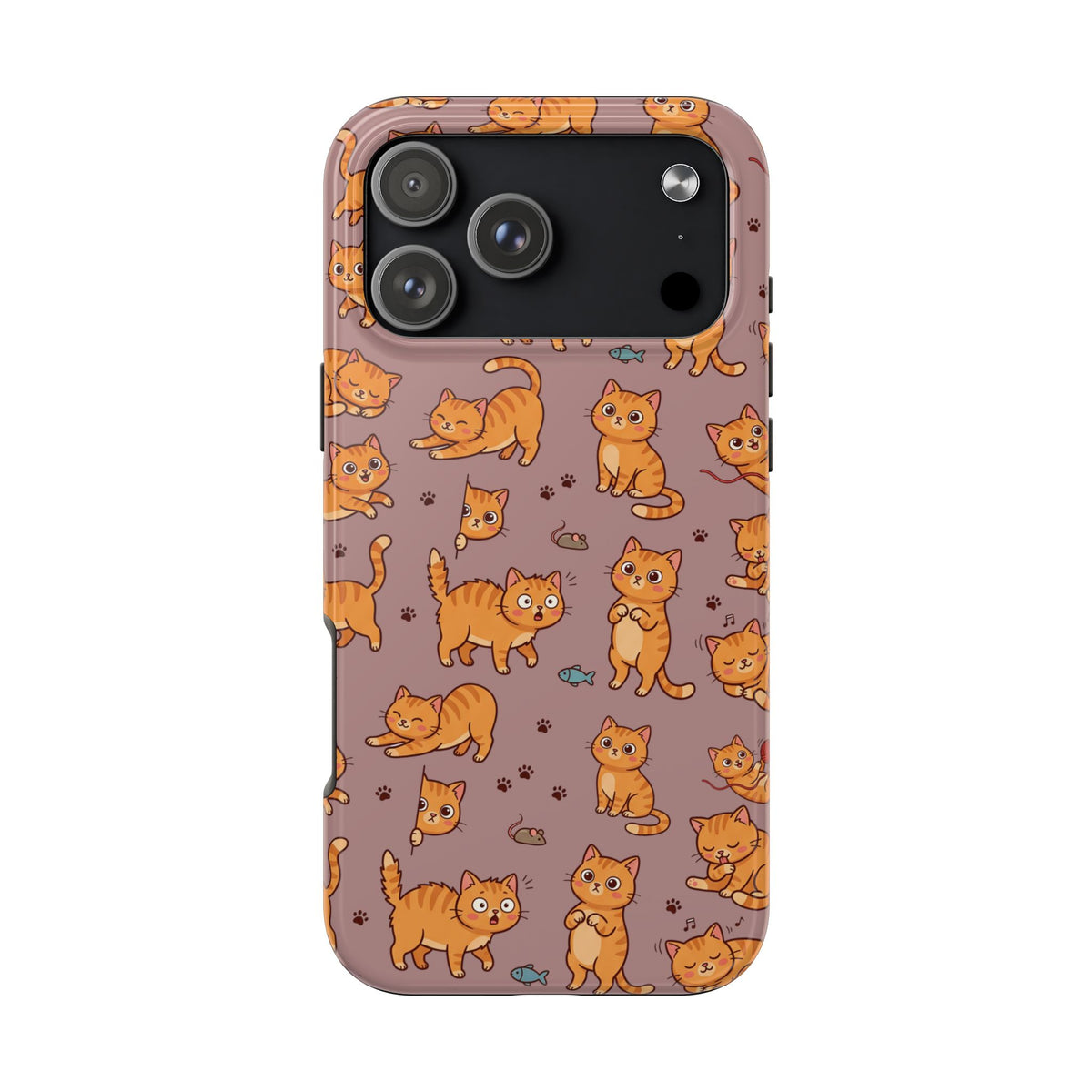 Playful Cats Phone Case – Mocha Edition | Cute Kitten Pattern | iPhone case