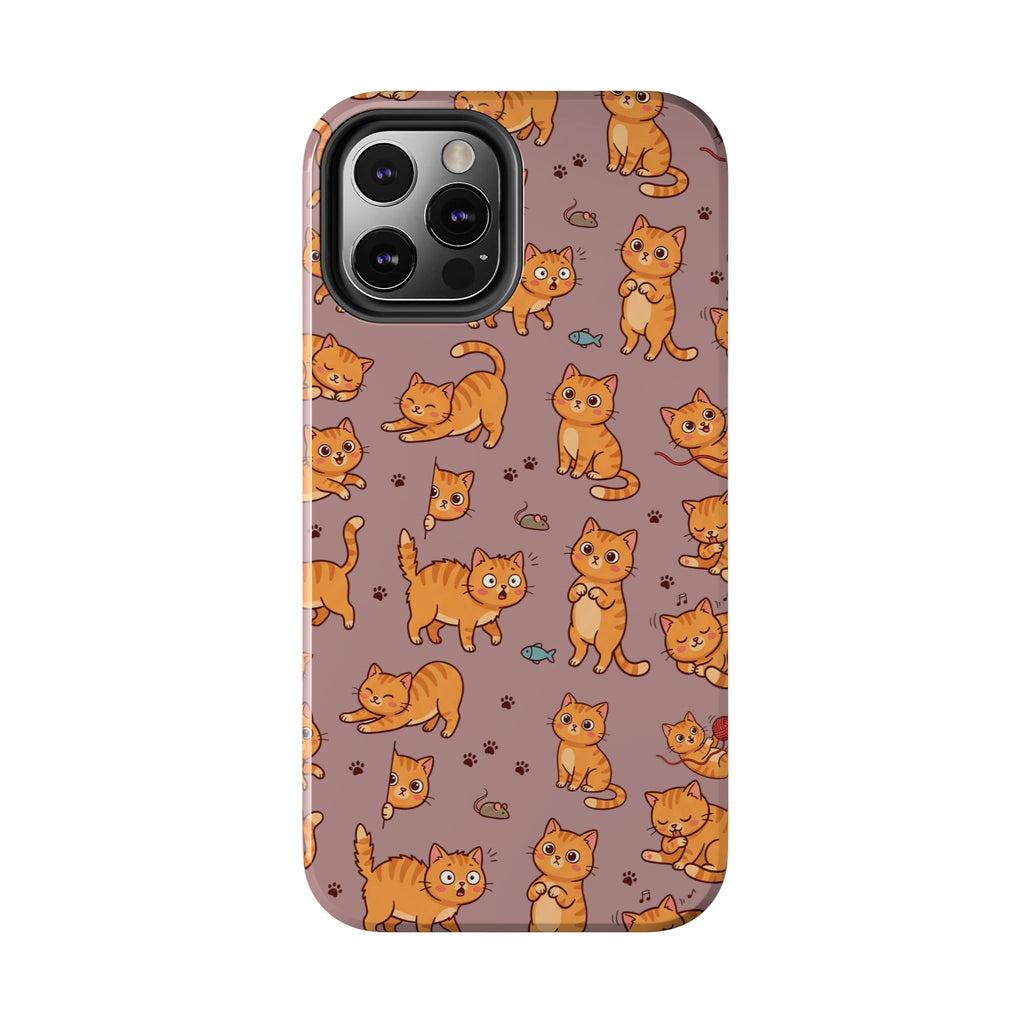 Playful Cats Phone Case – Mocha Edition | Cute Kitten Pattern | iPhone case