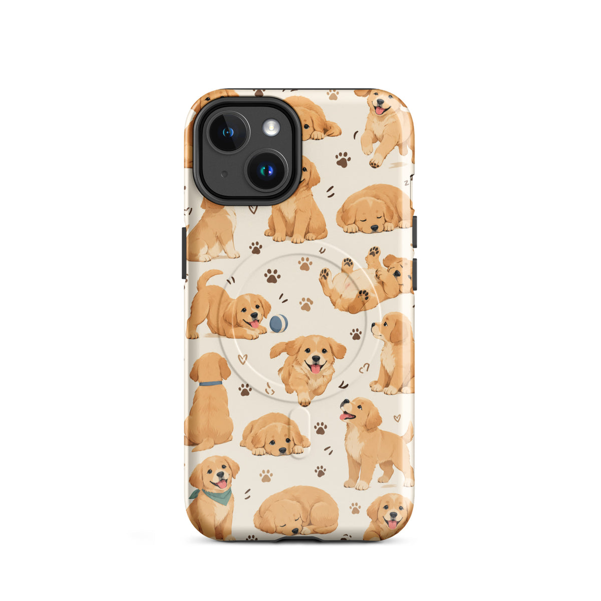 Kawaii Golden Retriever Phone Case – Cute Puppy Cartoon Design for iPh ...